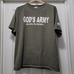 God's Army Join Now Live Forever / US Army Parody Shirt‎ 100% cotton Men's L